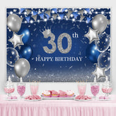 Silber Funkeln Ballon Und Blau 30 Geburtstag Hintergrund
